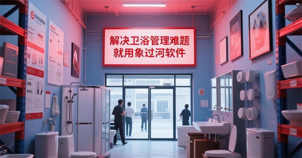 卫浴仓库，中间出现标题“解决卫浴管理难题，就用象过河软件”“象过河软件”为红色 (3)_看图王.jpeg